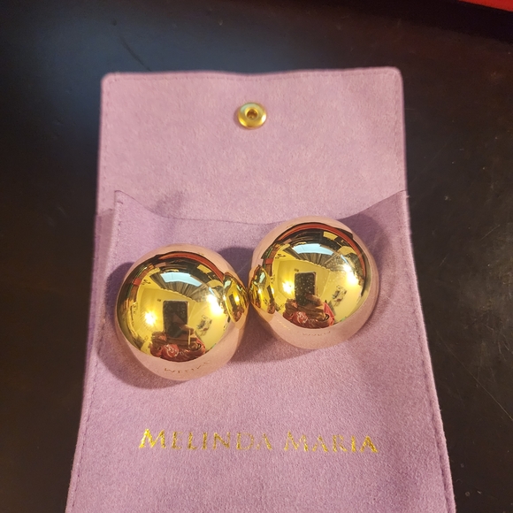 Melinda Maria Gold Sphere Earrings - Picture 1 of 2